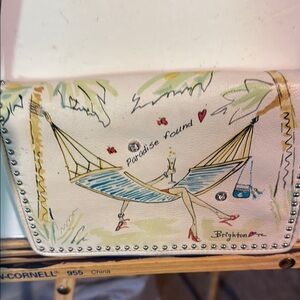 Brighton Paradise Found Clutch - Cream and Blue